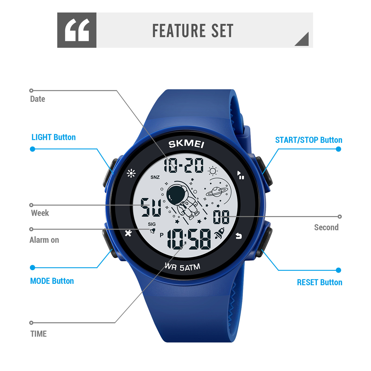 2068主图20 Jam Tangan Wanita Skmei 2068 Original analog Sport Watch
