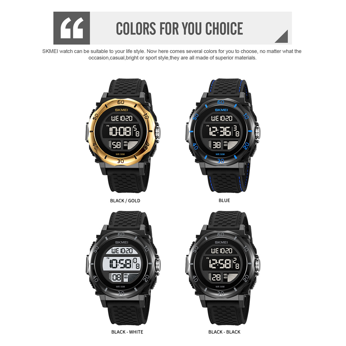 2099主图20 Jam Tangan Wanita Skmei 2099 Original analog Sport Watch