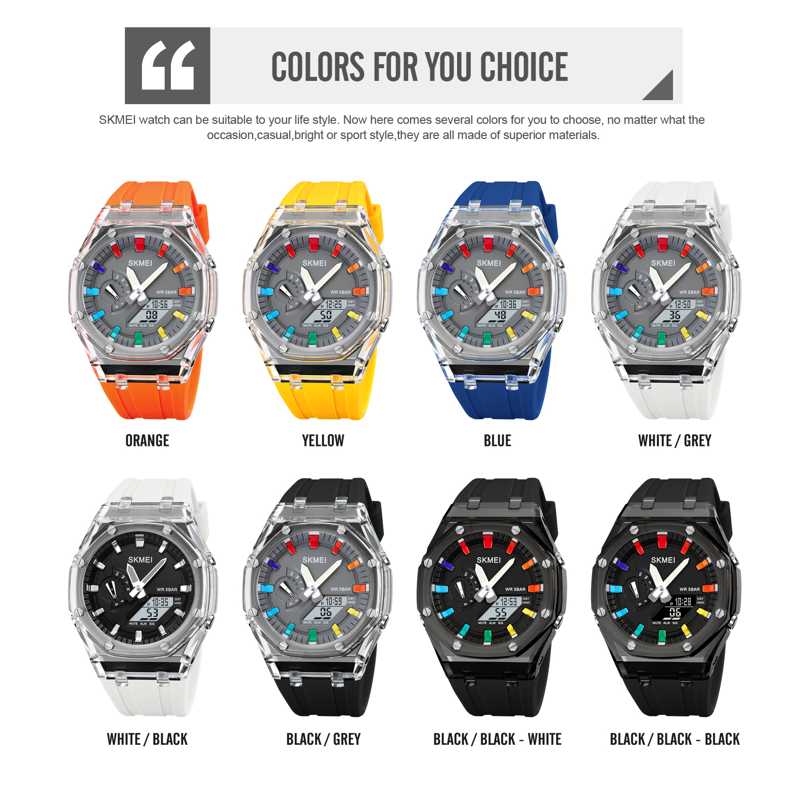 2100主图23 Jam Tangan Wanita Skmei 2100 Original analog Sport Watch