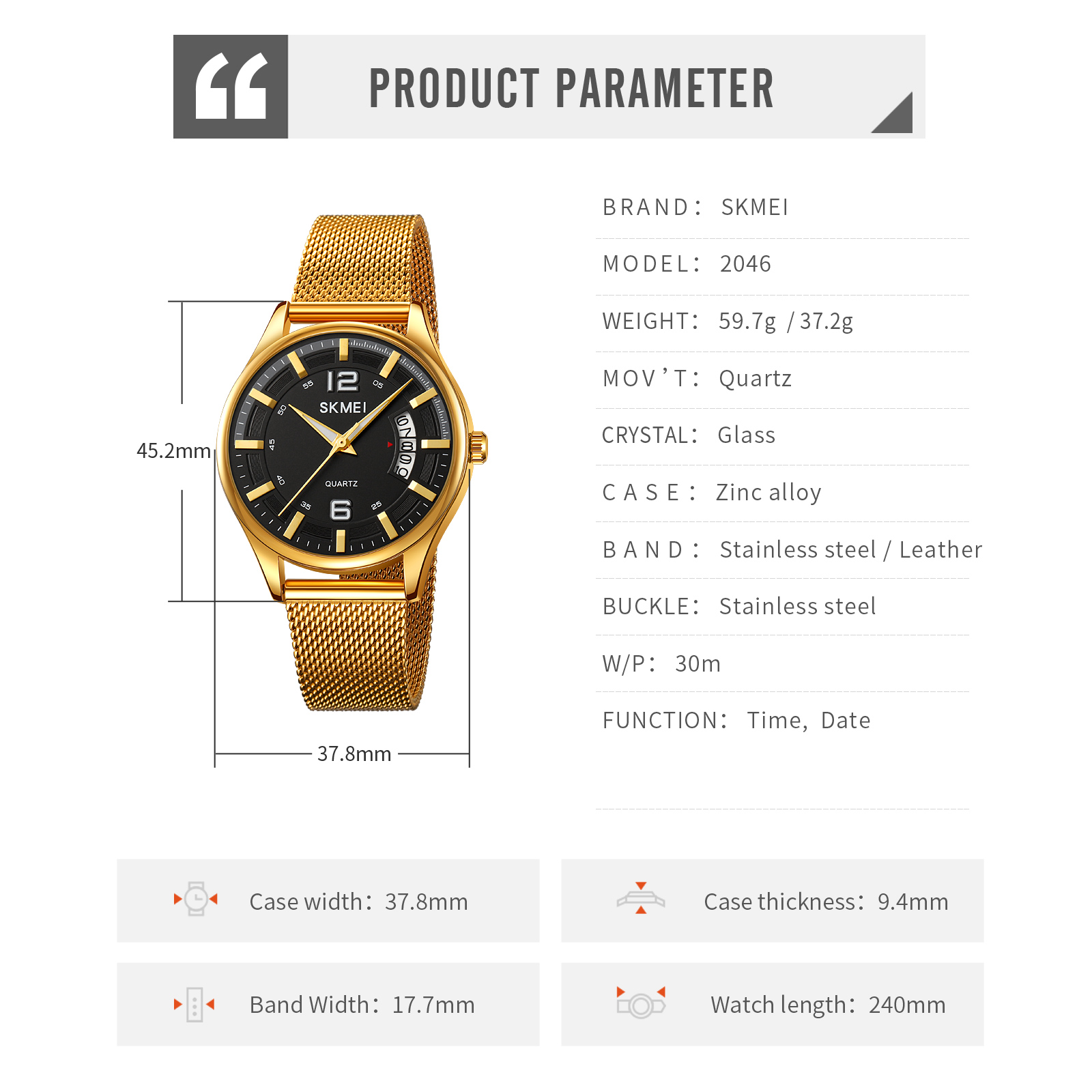 2046主图24 Jam Tangan Pria Skmei 2046 Original analog Sport Watch