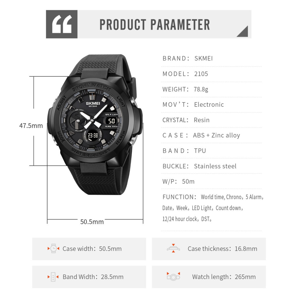 Jam Tangan Pria Skmei 2105 Original analog Sport Watch