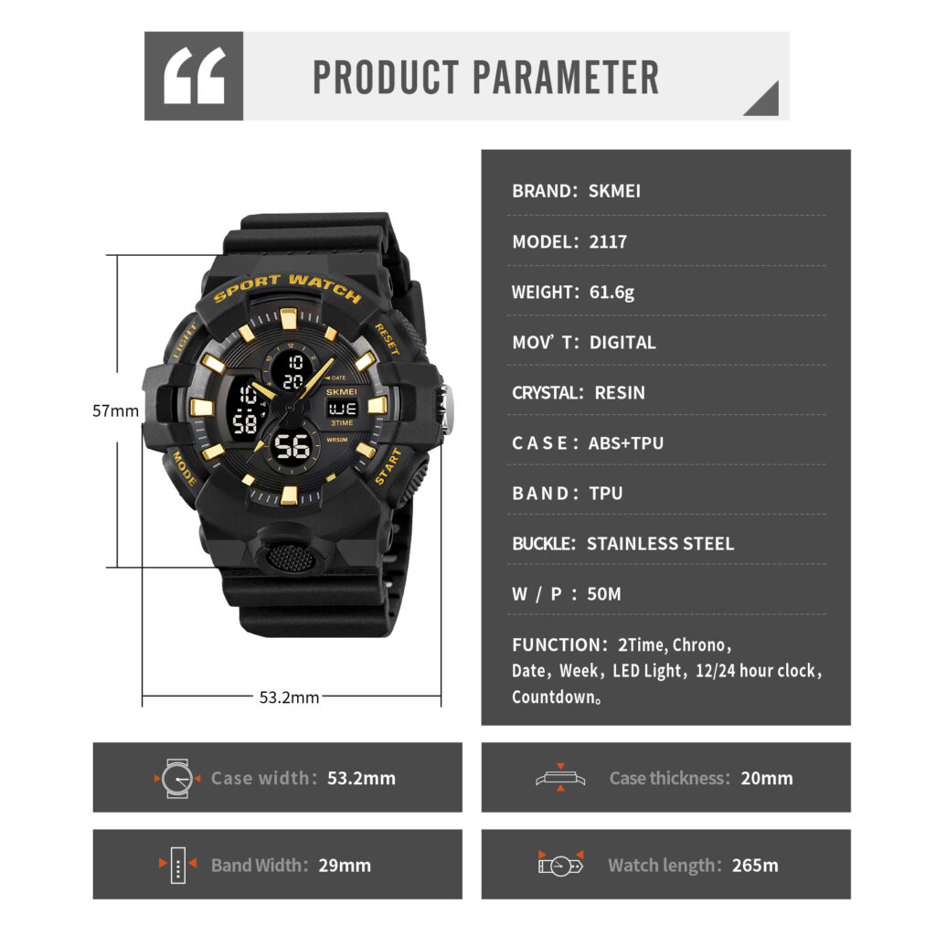 Jam Tangan Pria Skmei 2117 Original analog Sport Watch