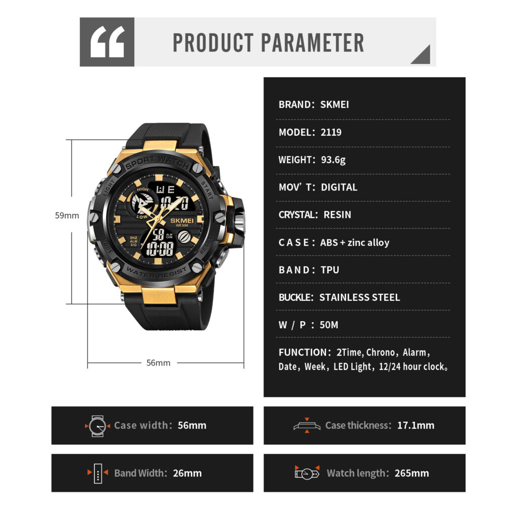 Jam Tangan Pria Skmei 2119 Original analog Sport Watch