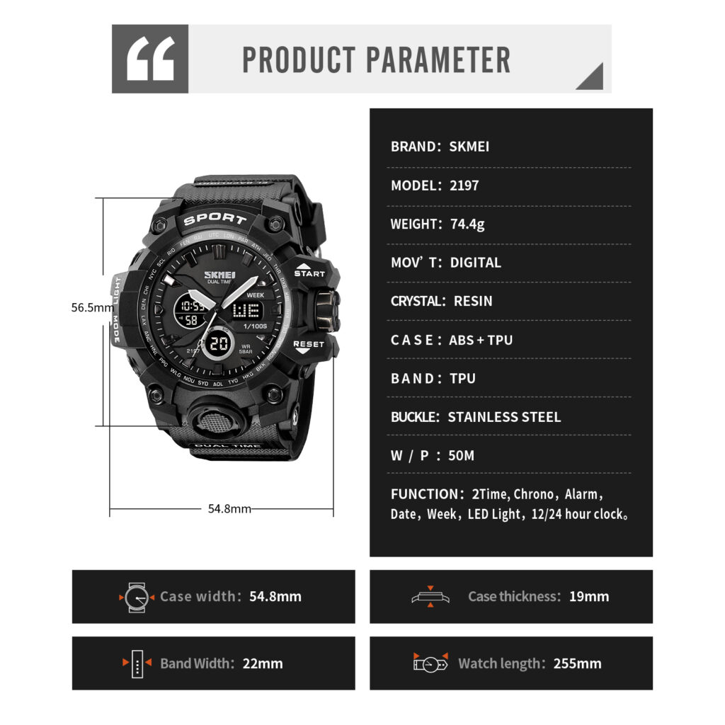 Jam Tangan Pria Skmei 2197 Original analog Sport Watch