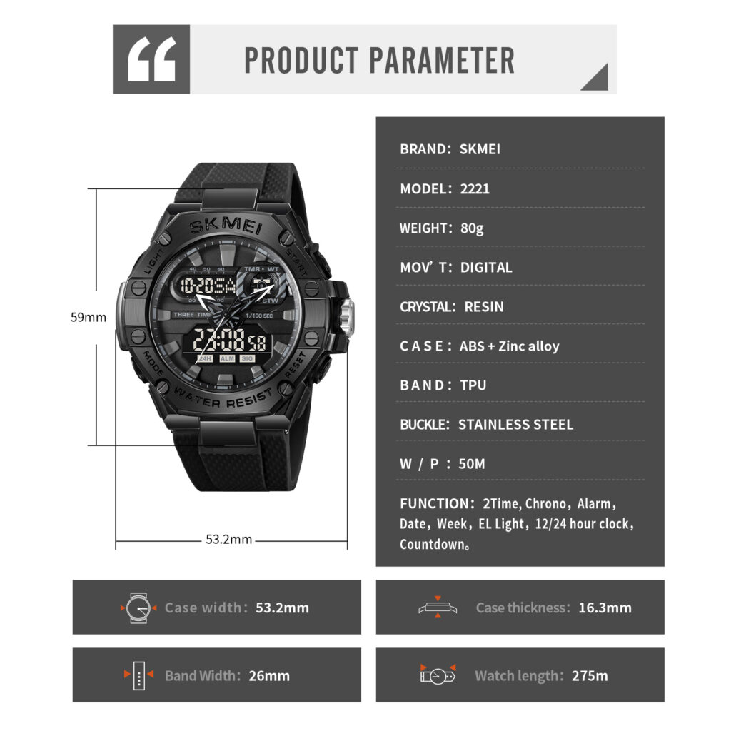 Jam Tangan Pria Skmei 2221 Original analog Sport Watch